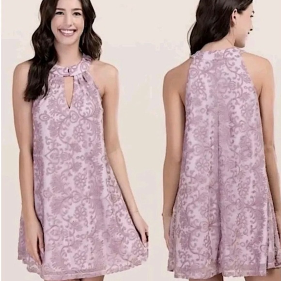 Francesca's Collections Dresses & Skirts - NWT Francescas S Knoxville Embroidered High Neck Sleeveless Dress